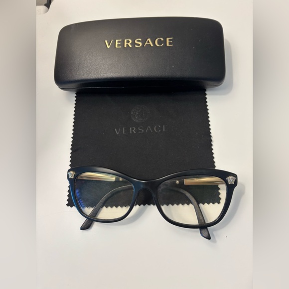 Versace Women’s Black And Gold Glasses Frames Only - Picture 1 of 3